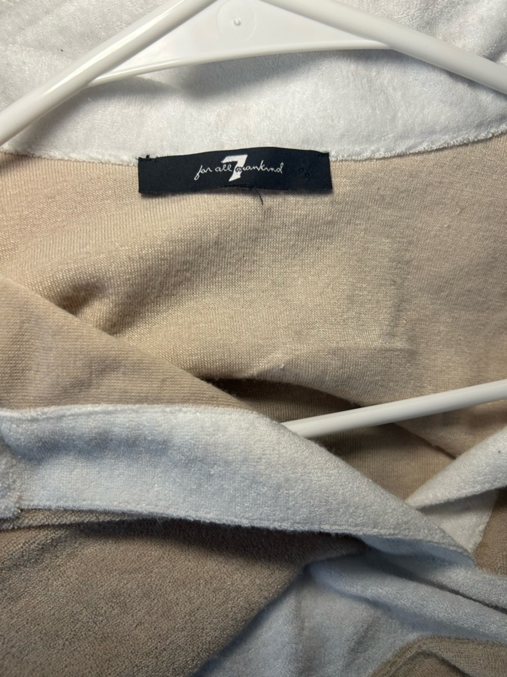 7 for all mankind Beige & White Pullover